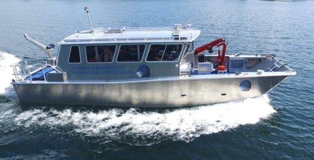 Research Vessel Annie currently works in Yellowstone Lake, but can travel to other locations. Credit: Munson Boats