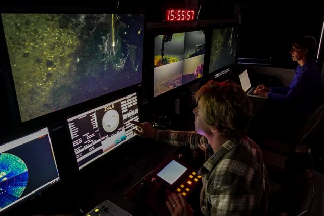 Control room on <em>R/V Annie.</em> Credit: Daniel R. Rogers